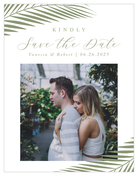 Announce your wedding in style with our Palm Love Save the Date Magnets. 