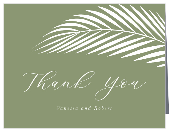 Thank your wedding guests and supporters with our refreshing Palm Love Wedding Thank You Cards.