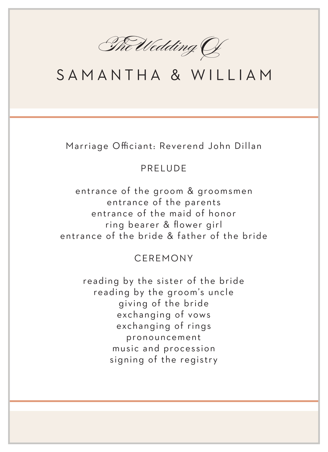 Napoli Mod Wedding Programs