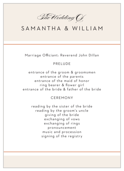 Napoli Mod Wedding Programs