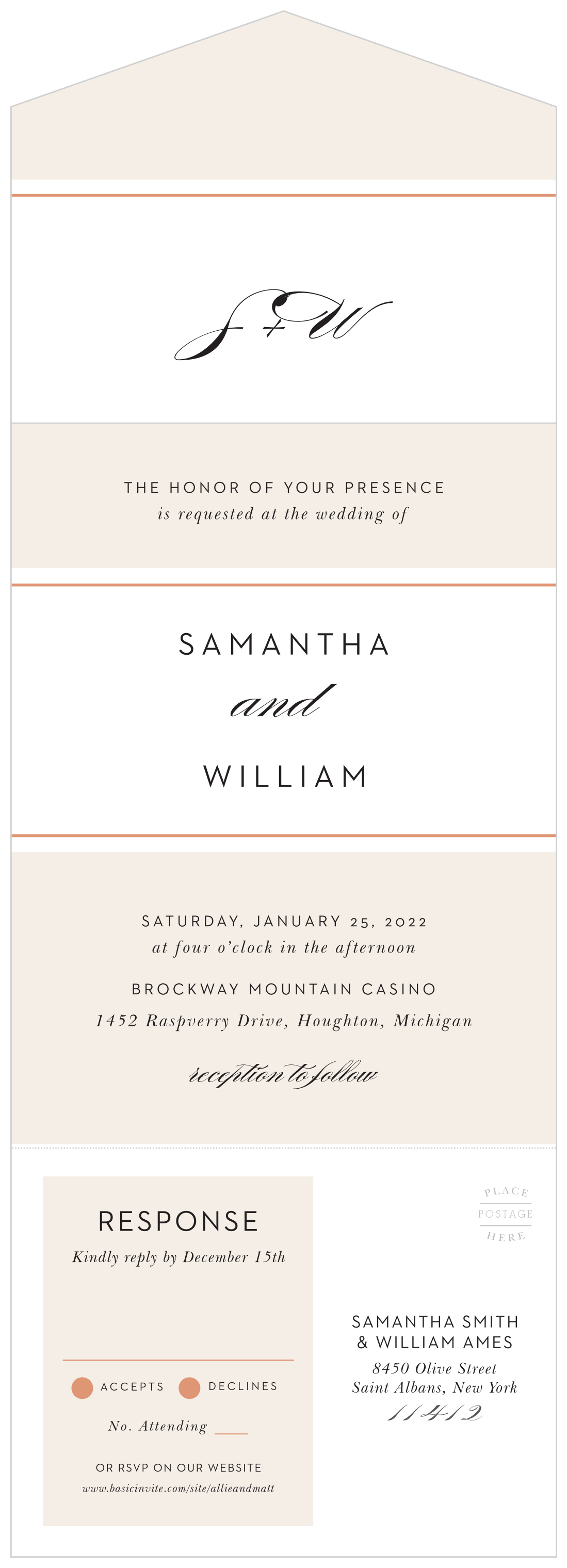 Napoli Mod Seal & Send Wedding Invitations