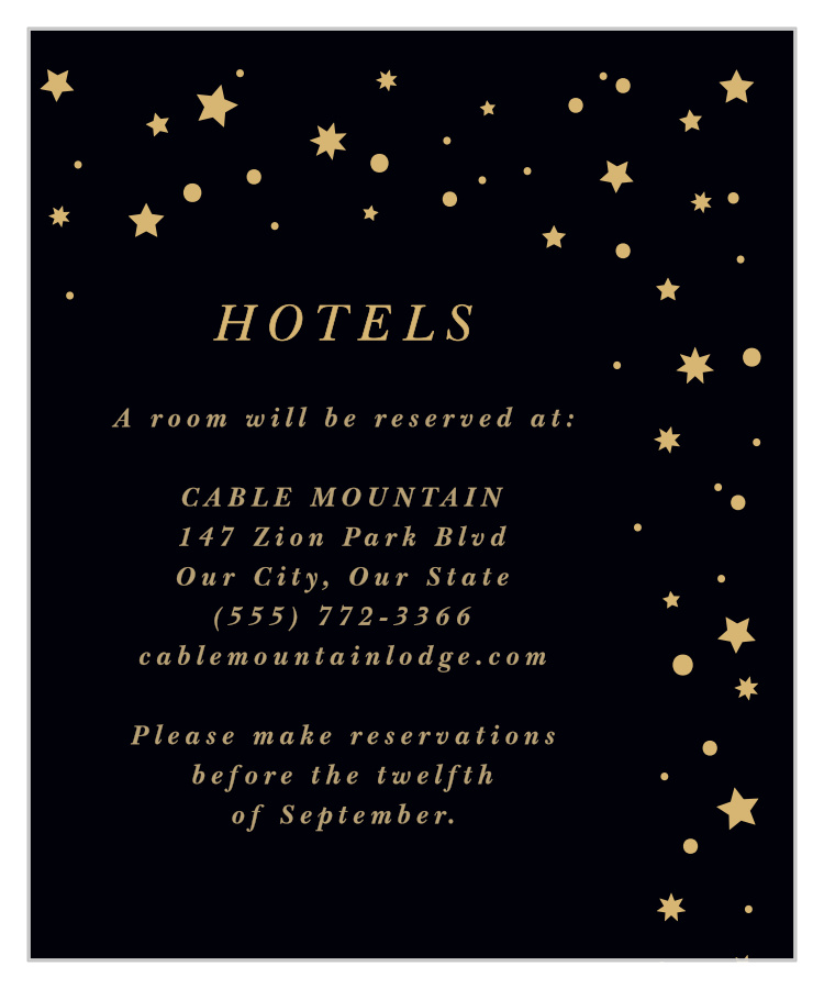 Shining Bright Accommodation Cards