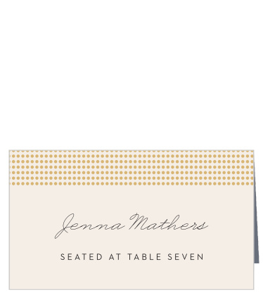 Your family and friends will have no issue finding their seats for the wedding dinner with our Gilded Dots Place Cards.