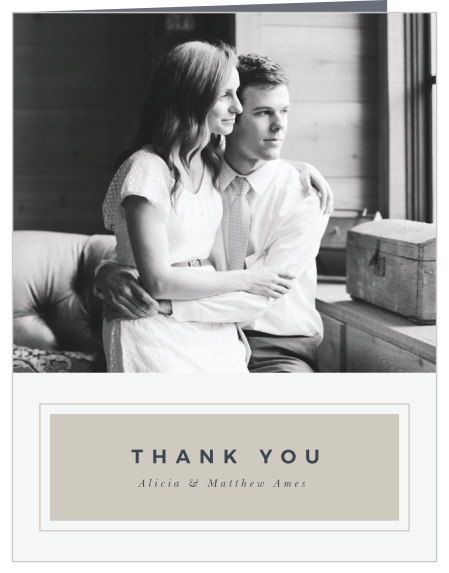 Modern Inlay Wedding Thank You Cards