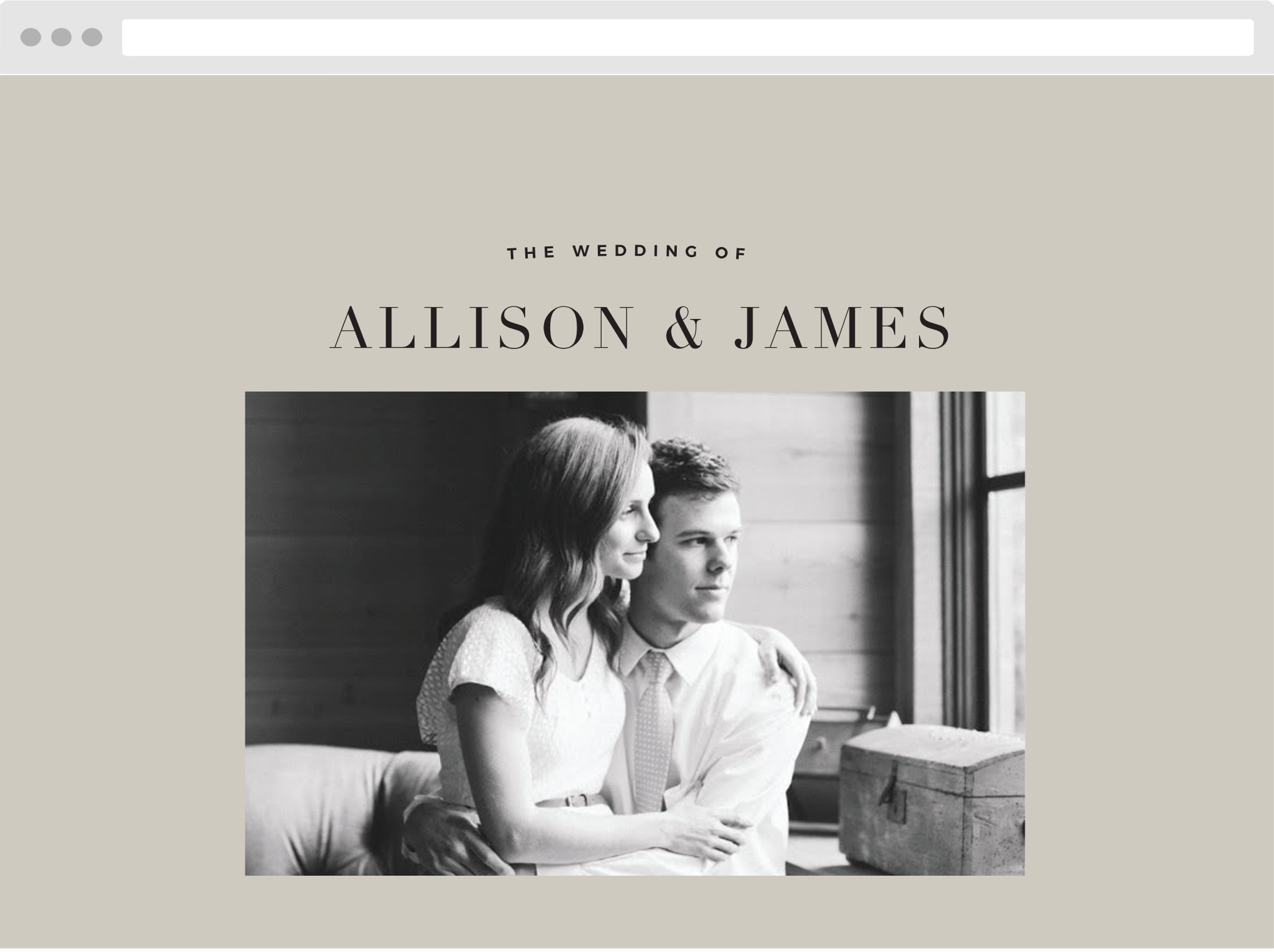 Modern Inlay Wedding Website