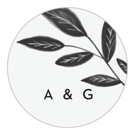 Watercolor Leaves Wedding Stickers