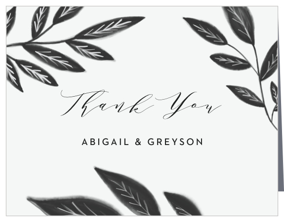 Watercolor Leaves Wedding Thank You Cards