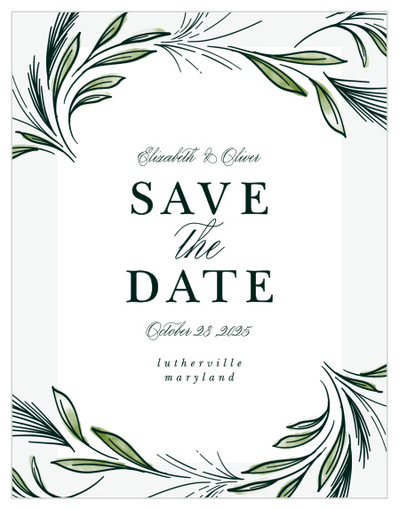 Reveal your wedding date with our Spring Foliage Save-the-Date Magnets!