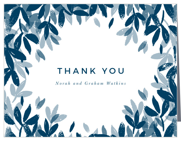 Textured Leaves Wedding Thank You Cards