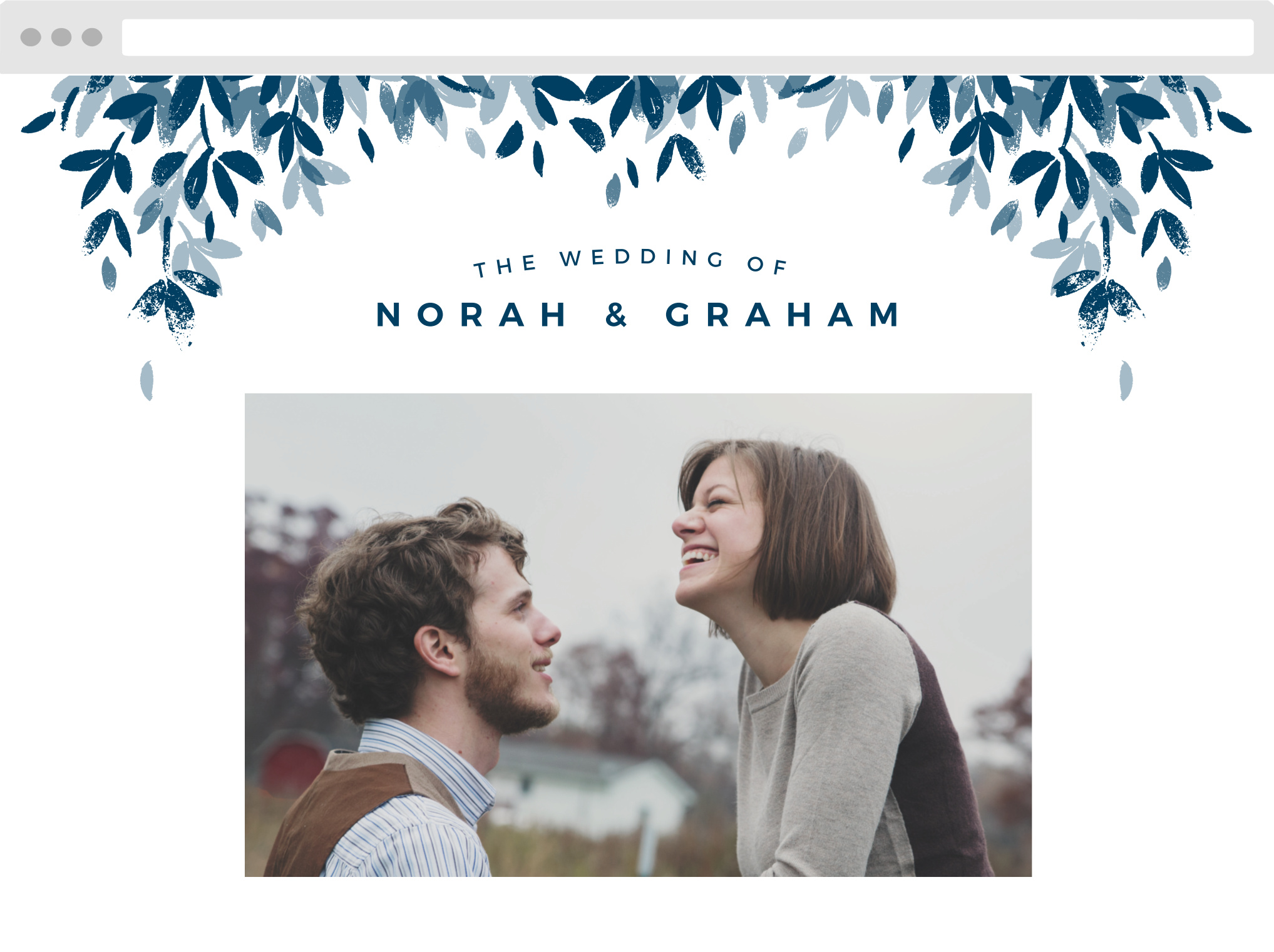 Textured Leaves Wedding Website