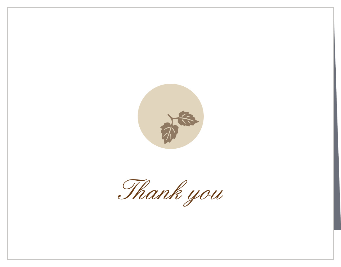 Elegant Fall Scrolls Wedding Thank You Cards