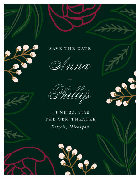 Ensure that your loved ones are able to be with you on your big day with our Sculpted Blooms Save-the-Date Cards!