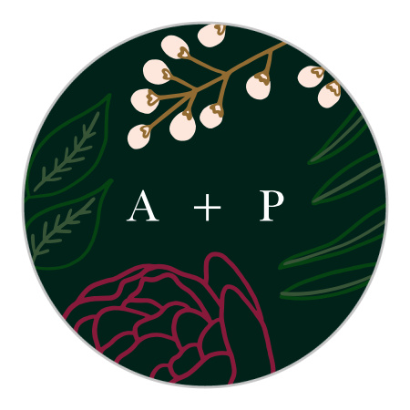 Sculpted Blooms Wedding Stickers