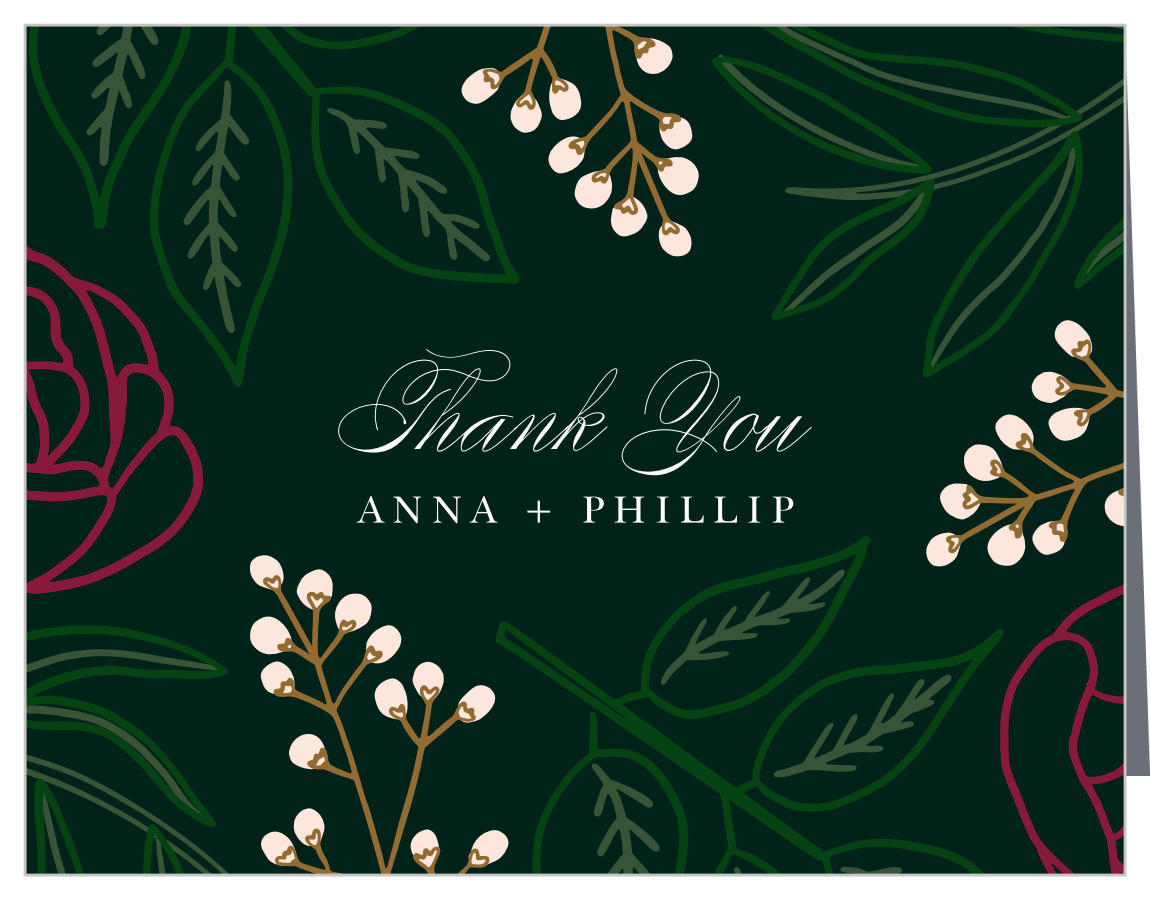 Sculpted Blooms Wedding Thank You Cards