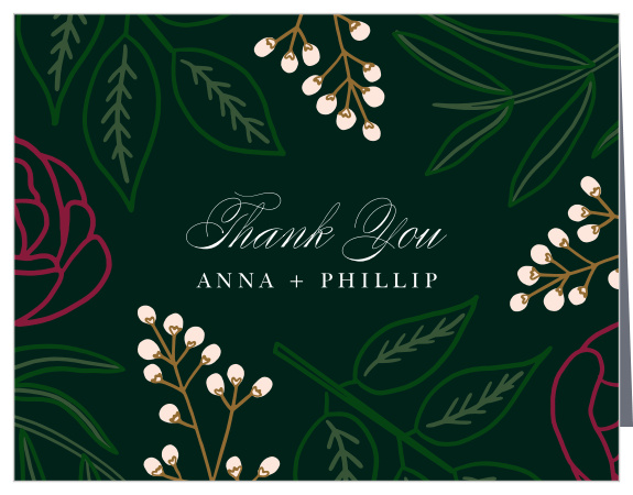 Sculpted Blooms Wedding Thank You Cards