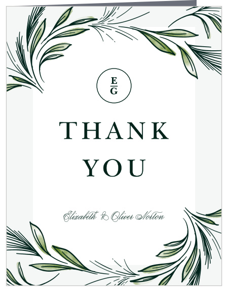 Spring Foliage Wedding Thank You Cards