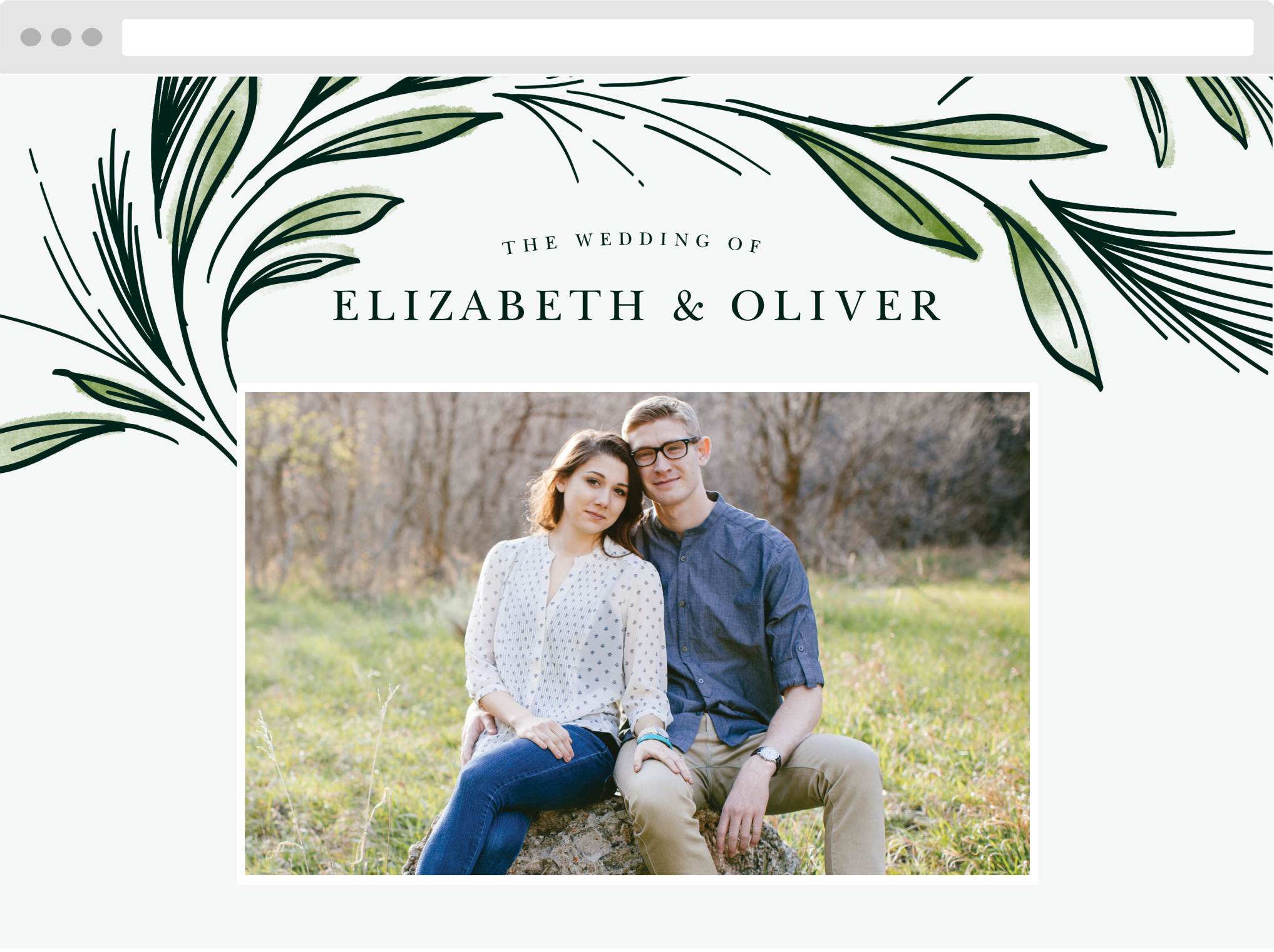 Spring Foliage Wedding Website