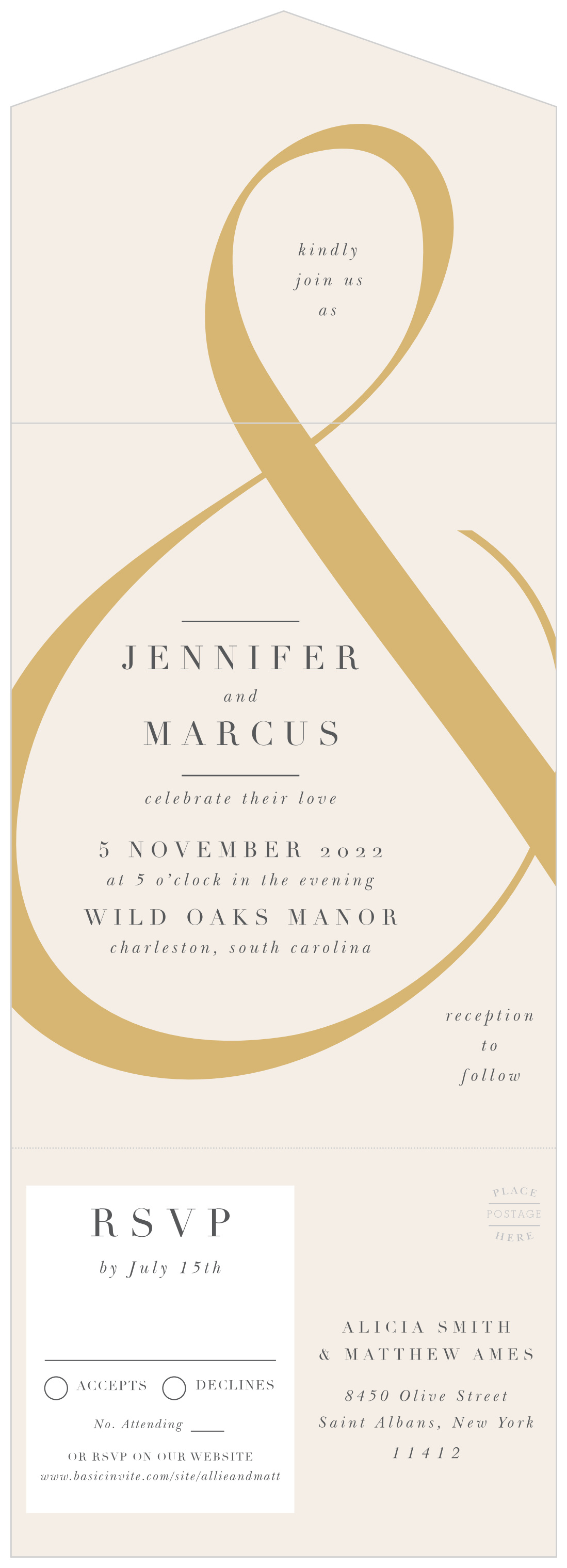 Modern Ampersand Seal & Send Wedding Invitations