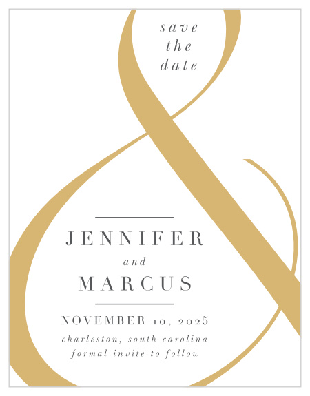 Be sure your loved ones will mark their calendars for your special day with our Modern Ampersand Save-the-Date Magnets.
