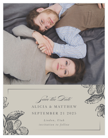 Announce your grand news to all of your closest family and friends with our Engraved Floral Save-the-Date Magnets!
