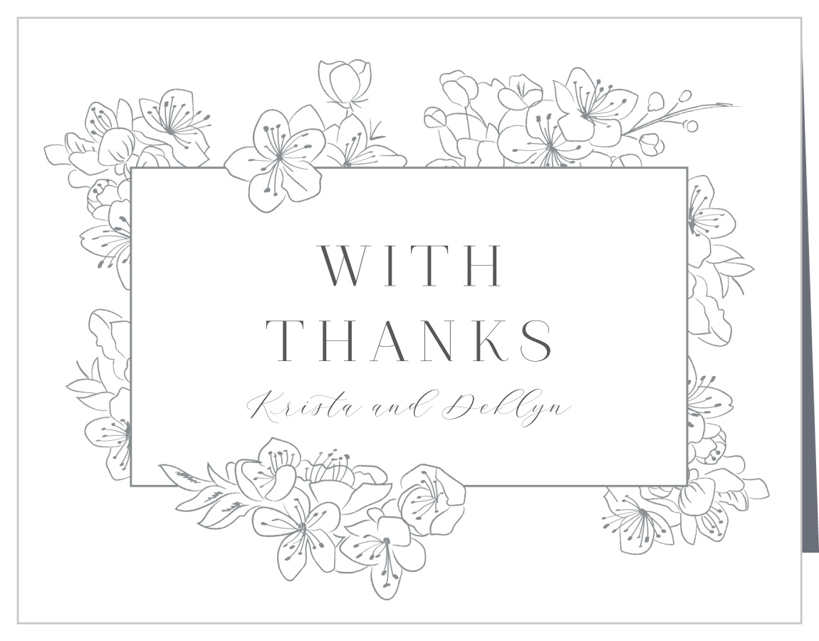 Sketched Florals Wedding Thank You Cards