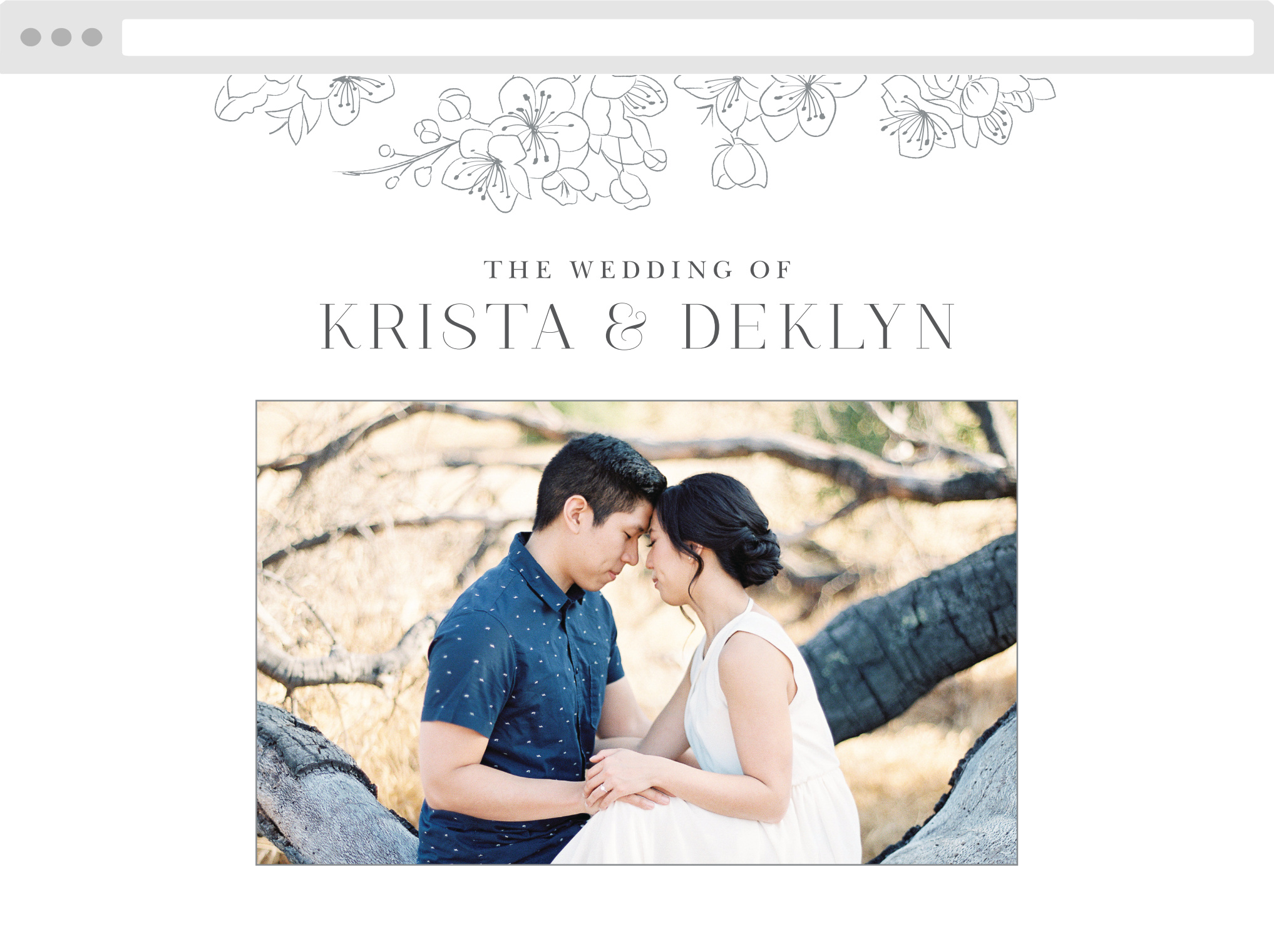 Sketched Florals Wedding Website