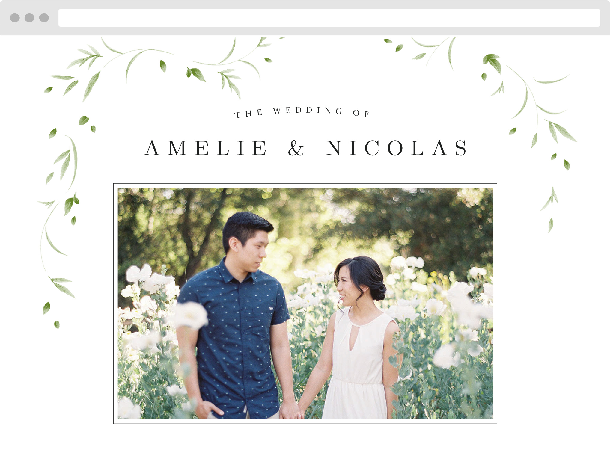 Falling Foliage Wedding Website