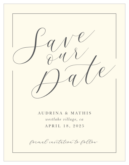 For a Gorgeous card befitting the elegance of your wedding plans, look no further than our Elegant Typography Save-the-Date Wedding Magnets!