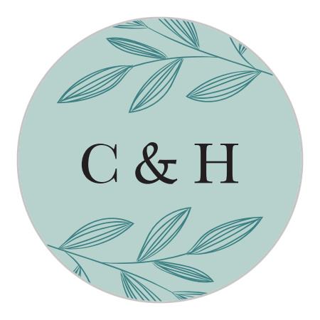 Outlined Laurels Wedding Stickers