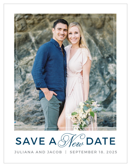 We can help make unforeseen circumstances easier with our Contemporary Frame Change the Date Cards.