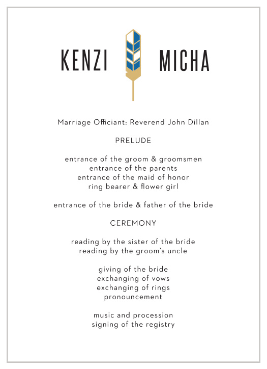Walk family and friends through every step of your ceremony with our Colorful Feather Wedding Programs.