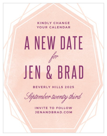 Let us take care of rescheduling, with our Divinely Modern Change the Date Cards.