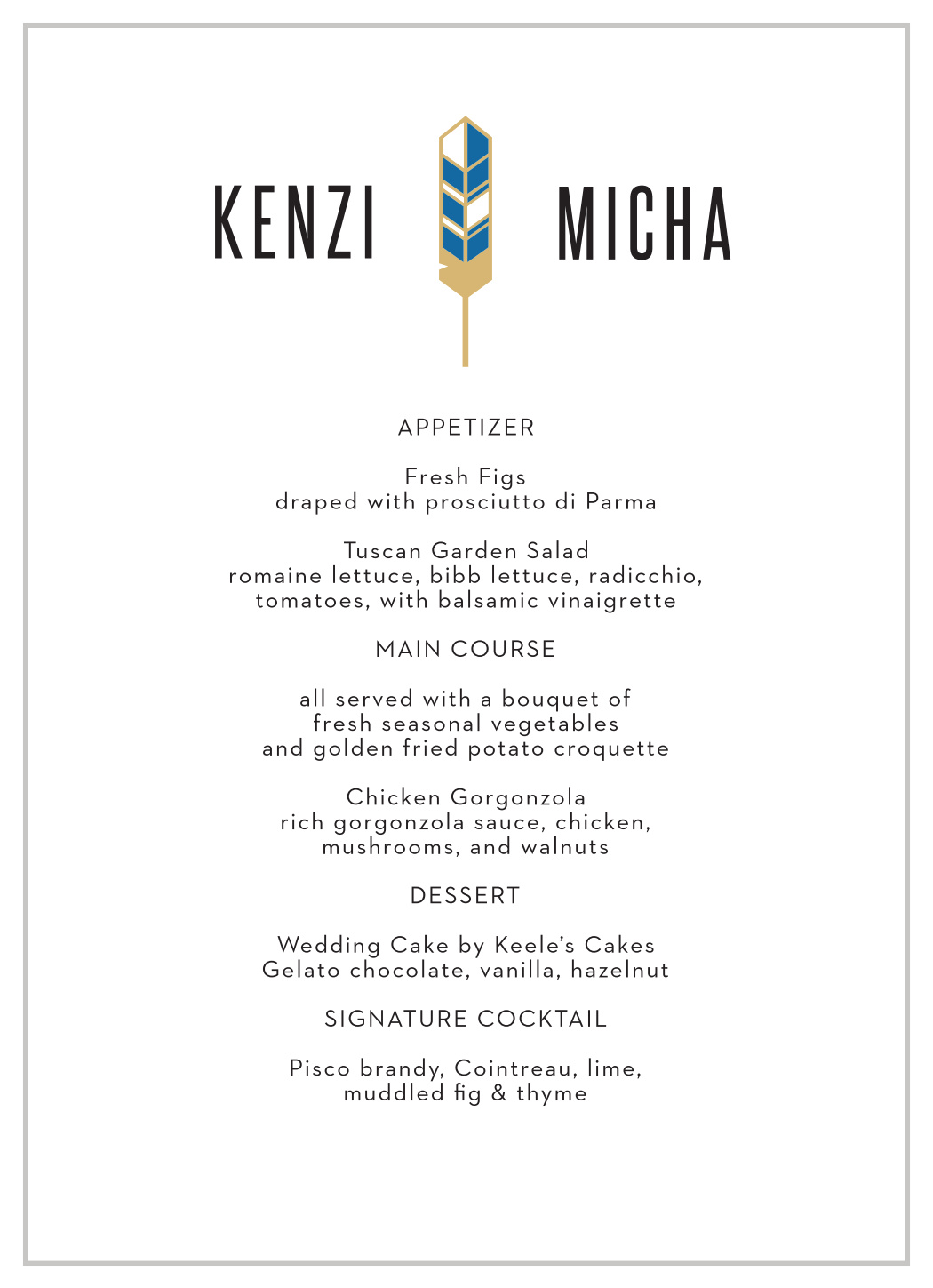 Colorful Feather Wedding Menus