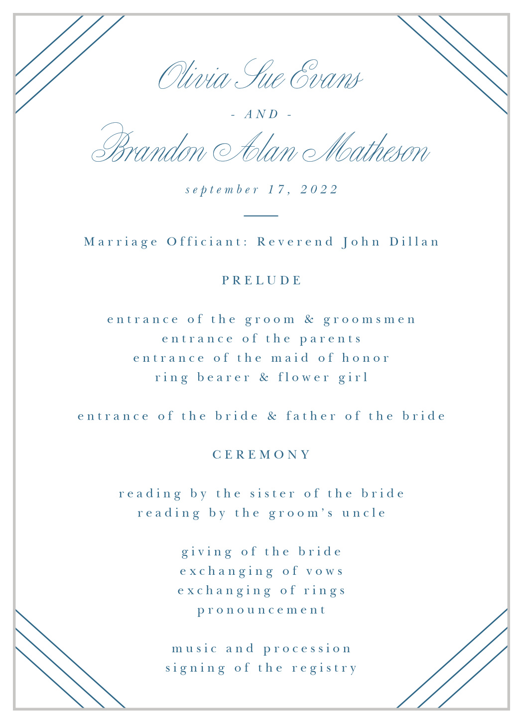 Always & Forever Wedding Programs