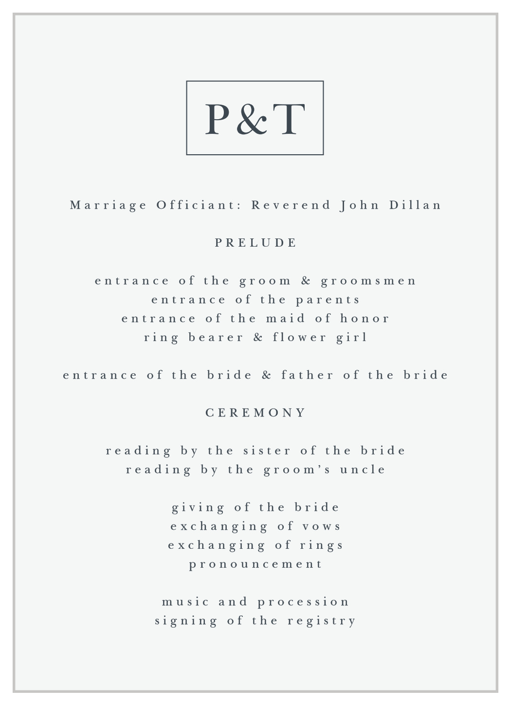 Each Other Wedding Programs