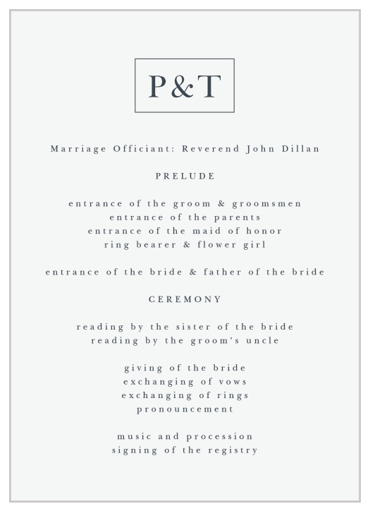 Each Other Wedding Programs