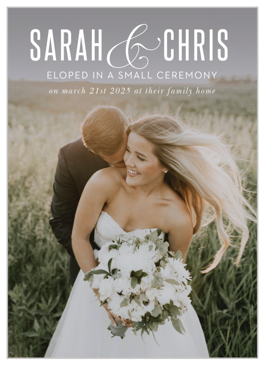 Elegantly announce your big news to family and friends with our Rustic Ceremony Elopement Announcements! 
