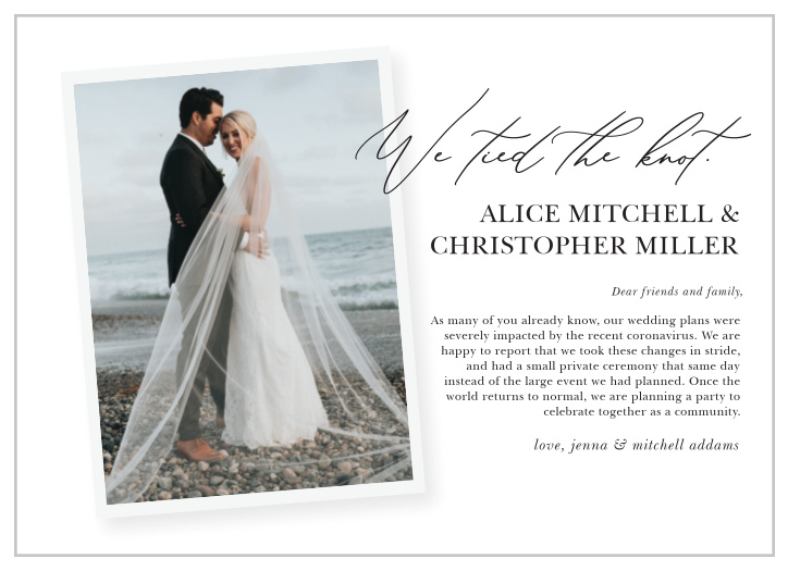 When it's better to keep things simple, our The Knot Elopement Announcements are here for you.
