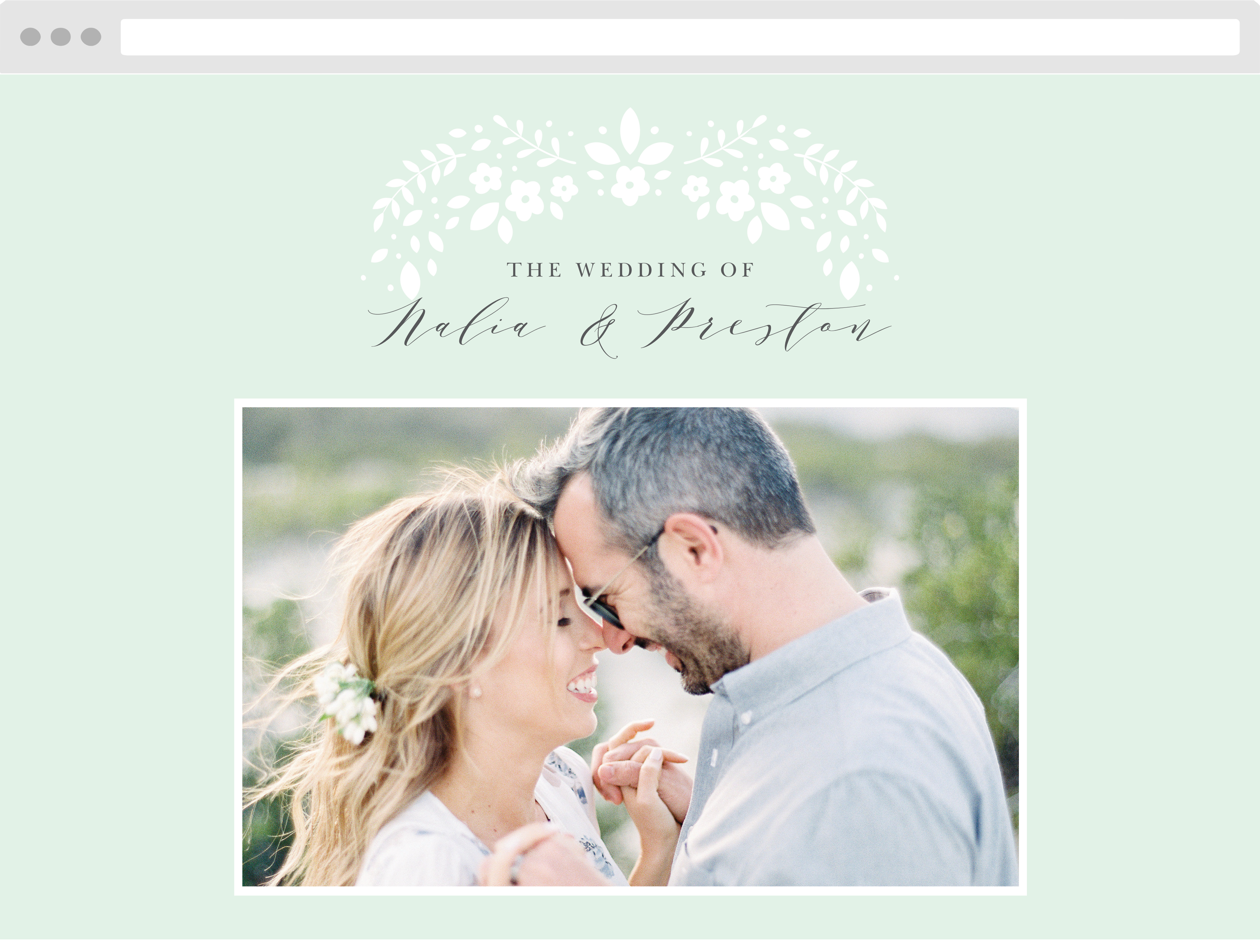 Botanic Garden Wedding Website