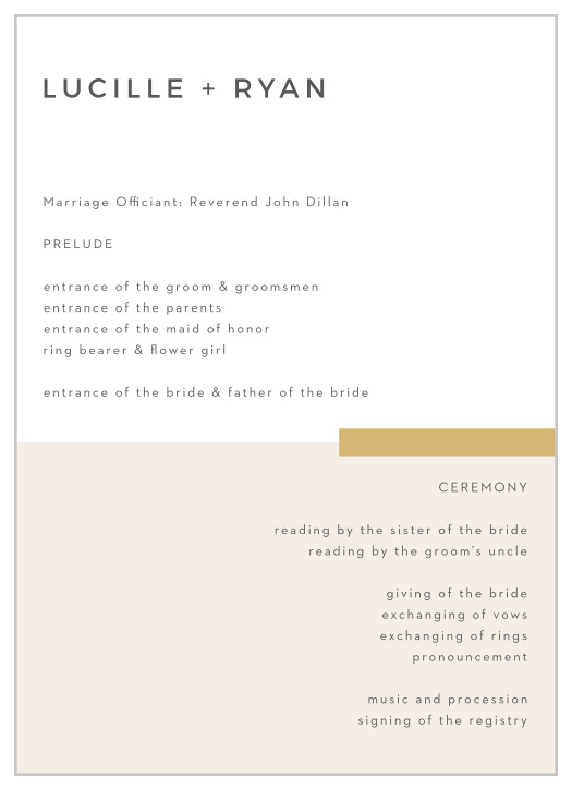 Contemporary Colors Wedding Programs