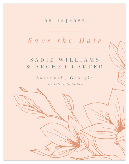Announce your wedding in beautiful style with our Love Blooms Save the Date Magnets.