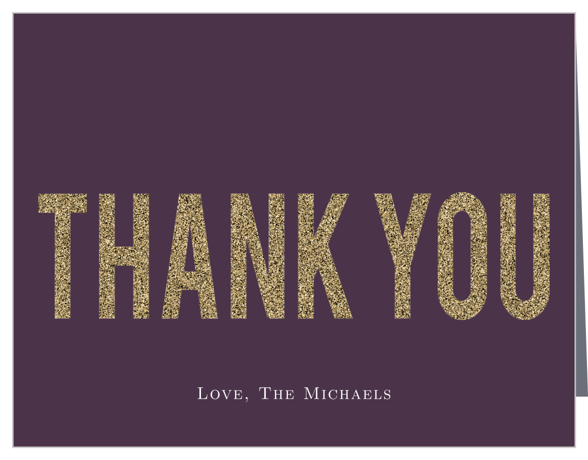 Golden Rings Wedding Thank You Cards