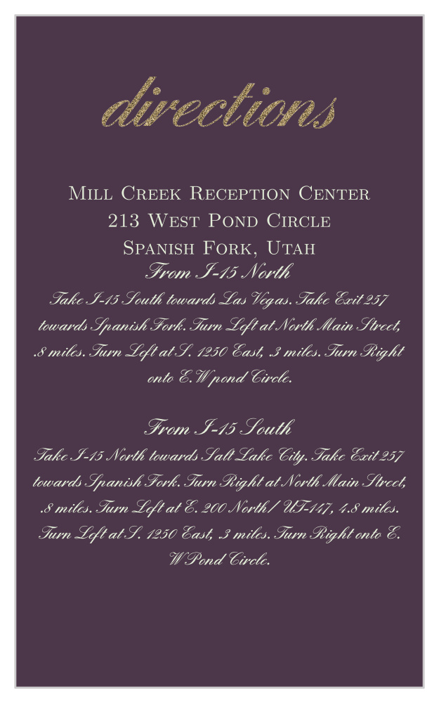 Golden Rings Direction Cards