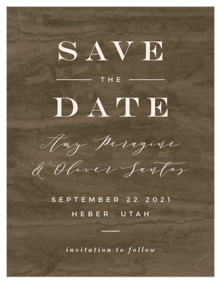 Your family and friends will be quick to mark their calendars for your special day when they see the rustic look of our Timeless Wood Save-the-Date Magnets.