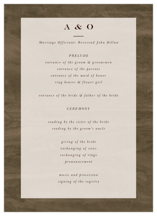 Timeless Wood Wedding Programs