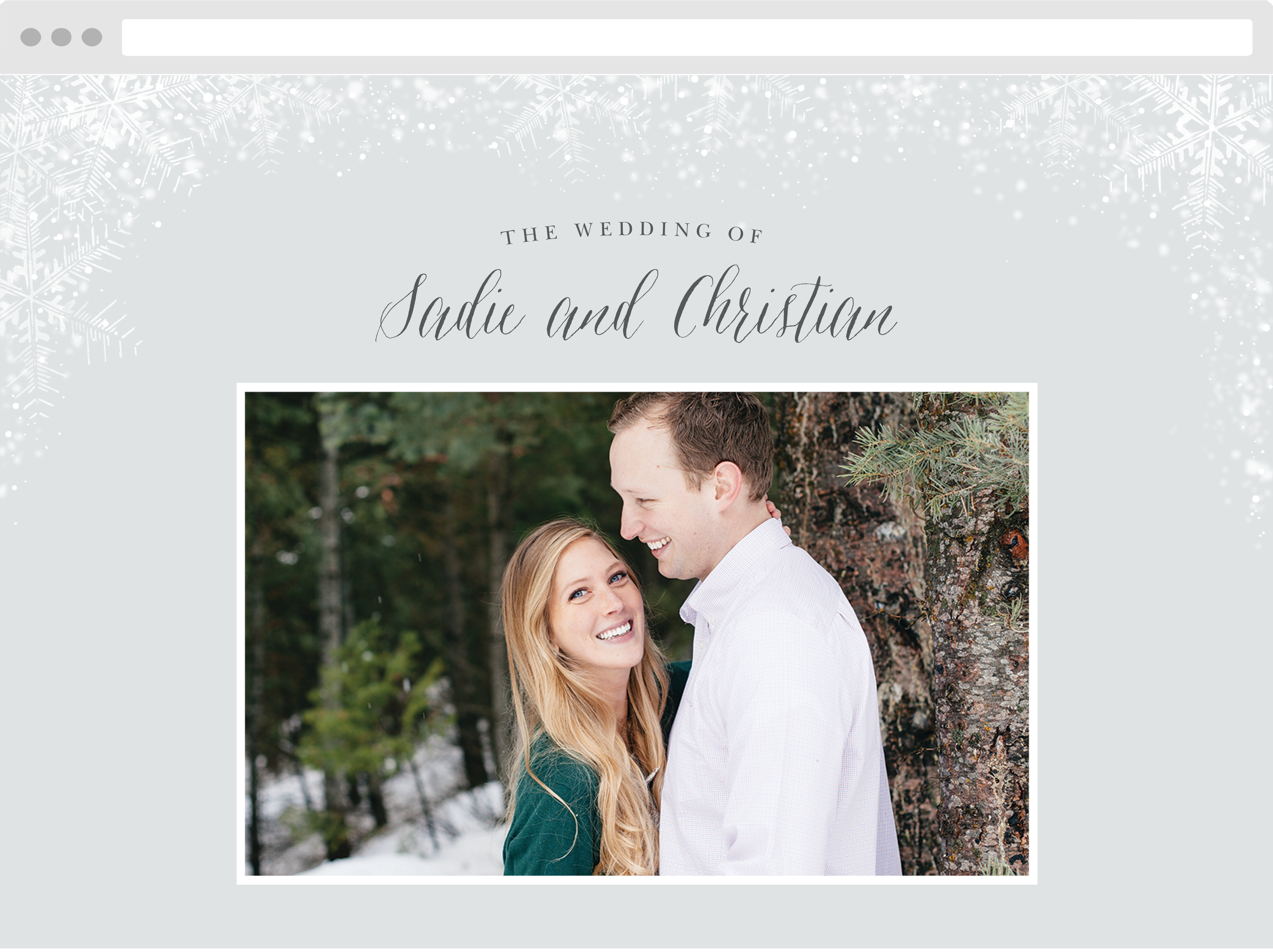 Cozy Frost Wedding Website
