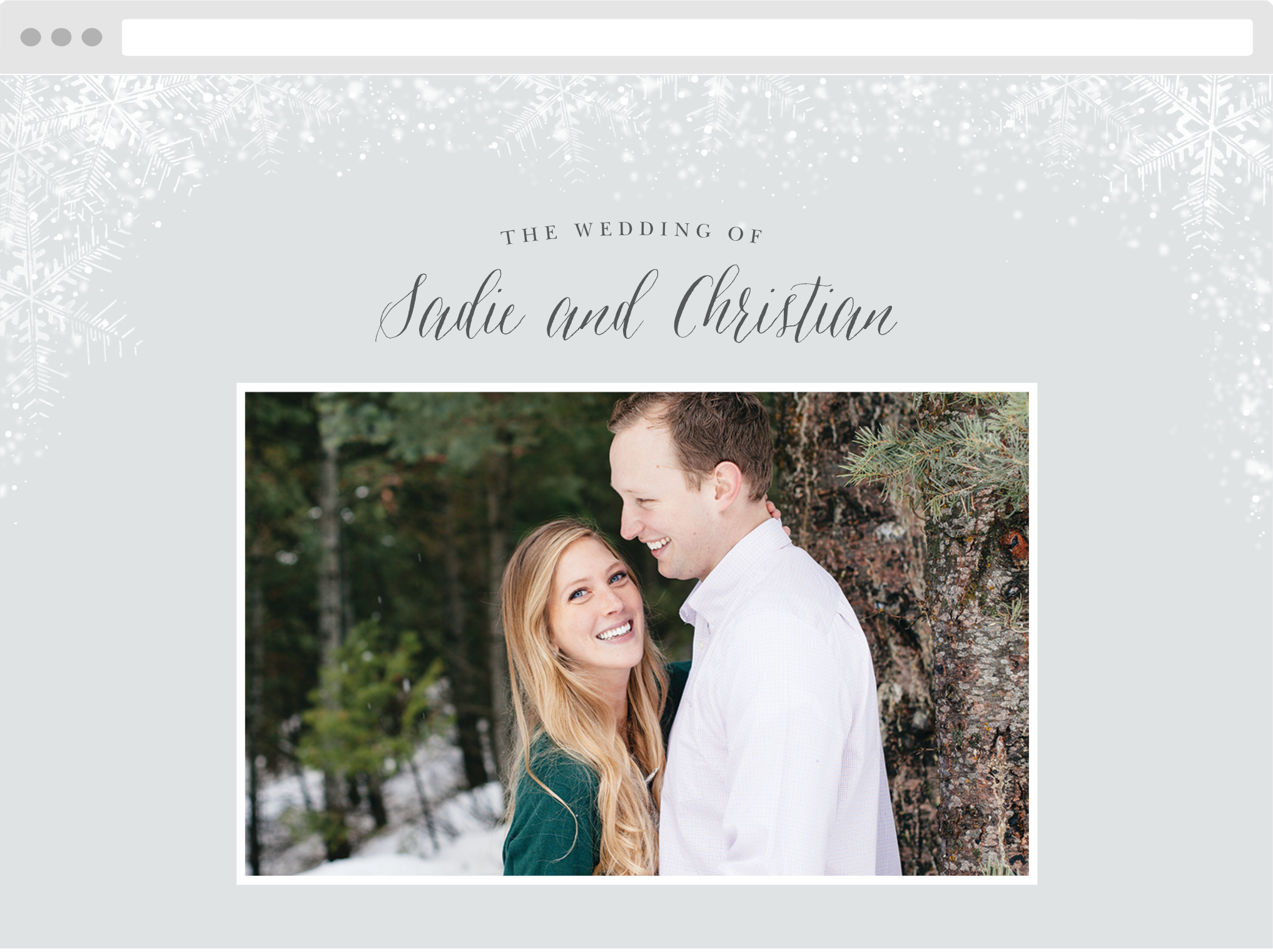 Cozy Frost Wedding Website