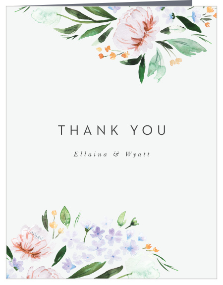 Floral Cascade Wedding Thank You Cards