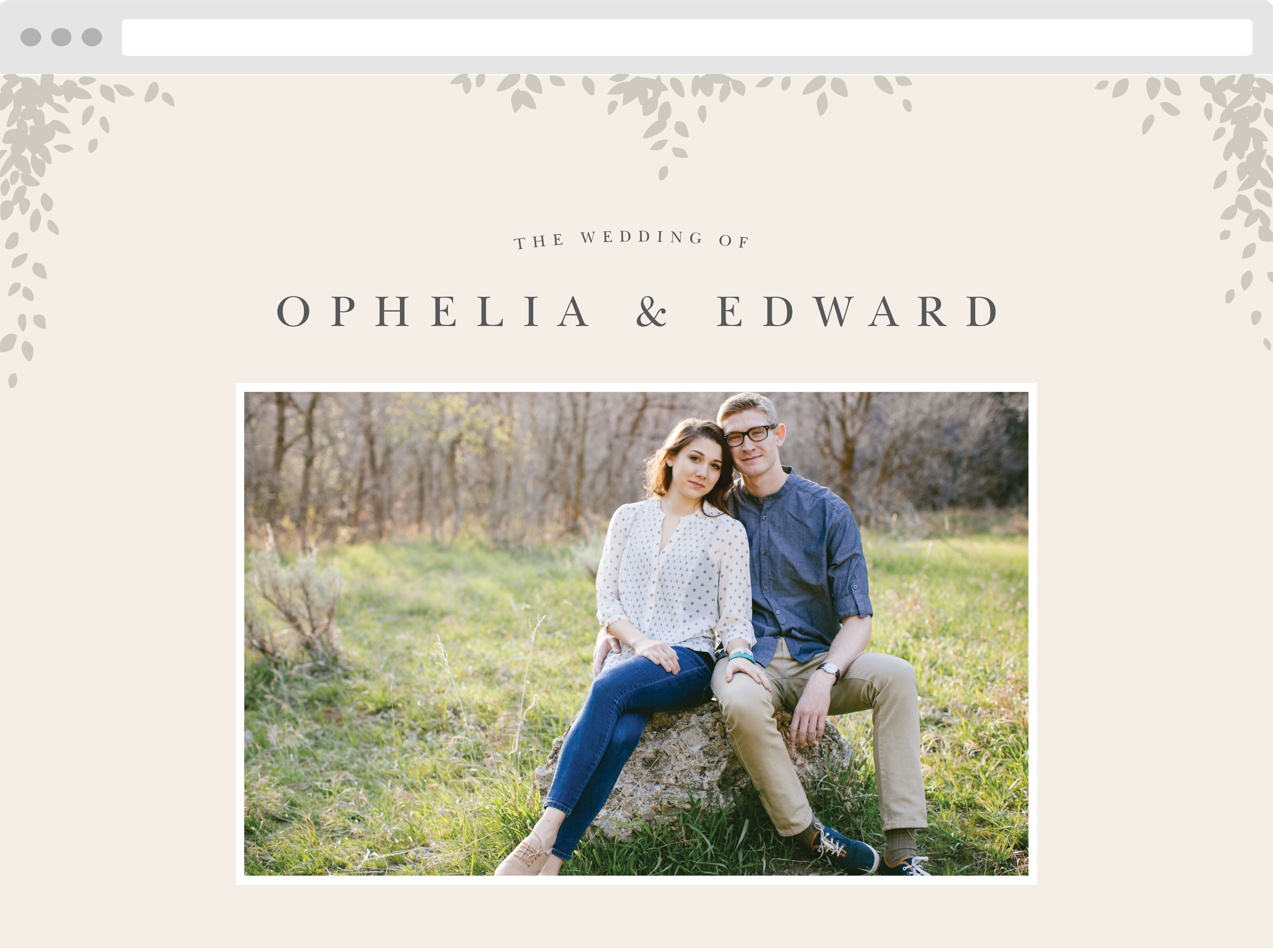 Subtle Garland Wedding Website