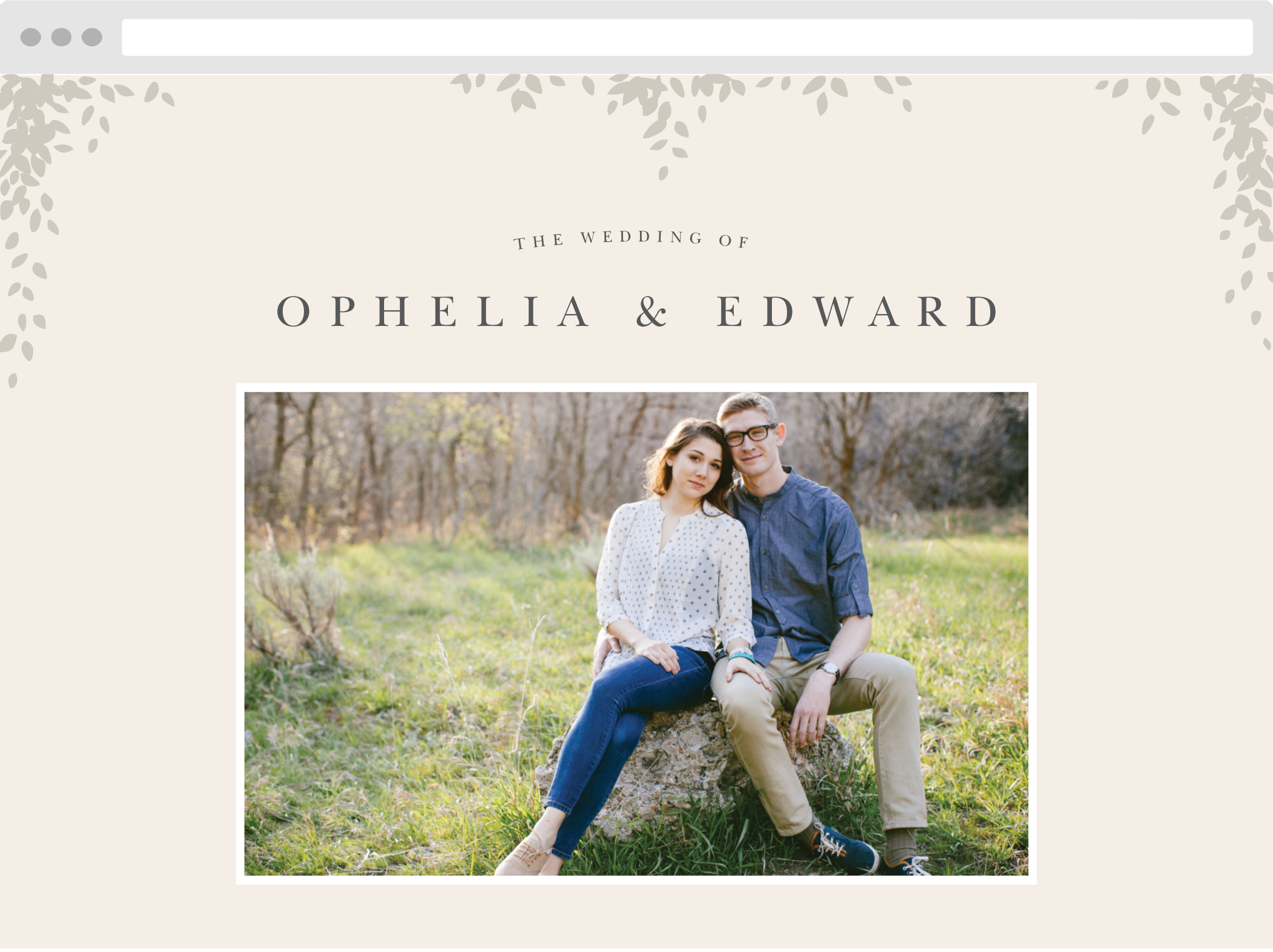 Subtle Garland Wedding Website